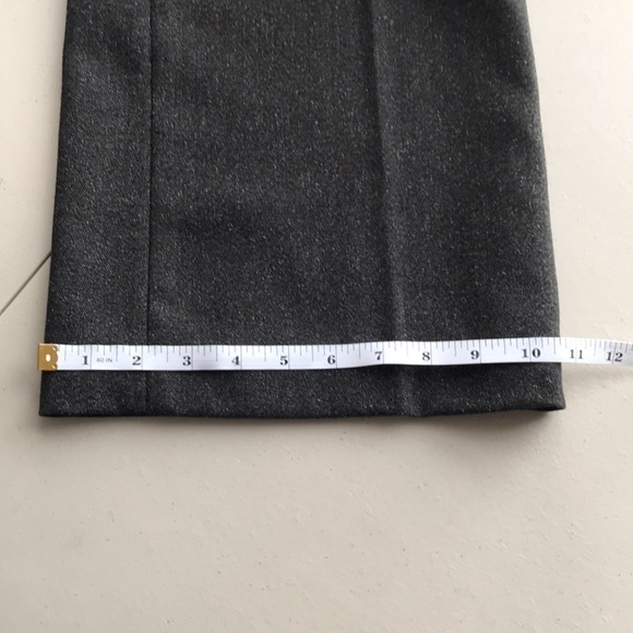 Melanie Lyne dark gray wide leg high rise pants asymmetrical band sz 4 - Picture 9 of 10